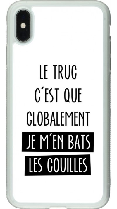 Coque iPhone Xs Max - Silicone rigide transparent Le truc globalement bats les couilles