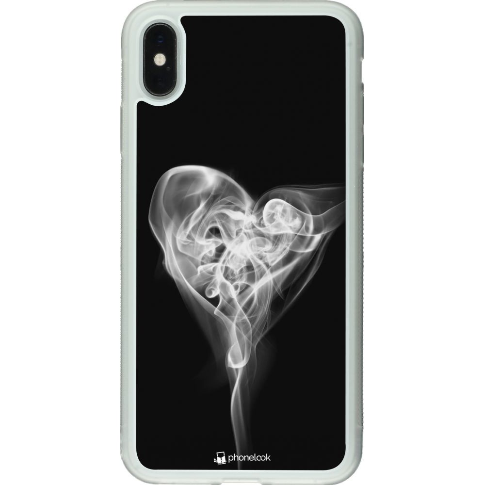 Coque iPhone Xs Max - Silicone rigide transparent Valentine 2022 Black Smoke