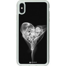 Coque iPhone Xs Max - Silicone rigide transparent Valentine 2022 Black Smoke