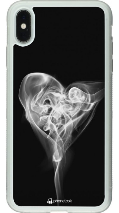 Coque iPhone Xs Max - Silicone rigide transparent Valentine 2022 Black Smoke