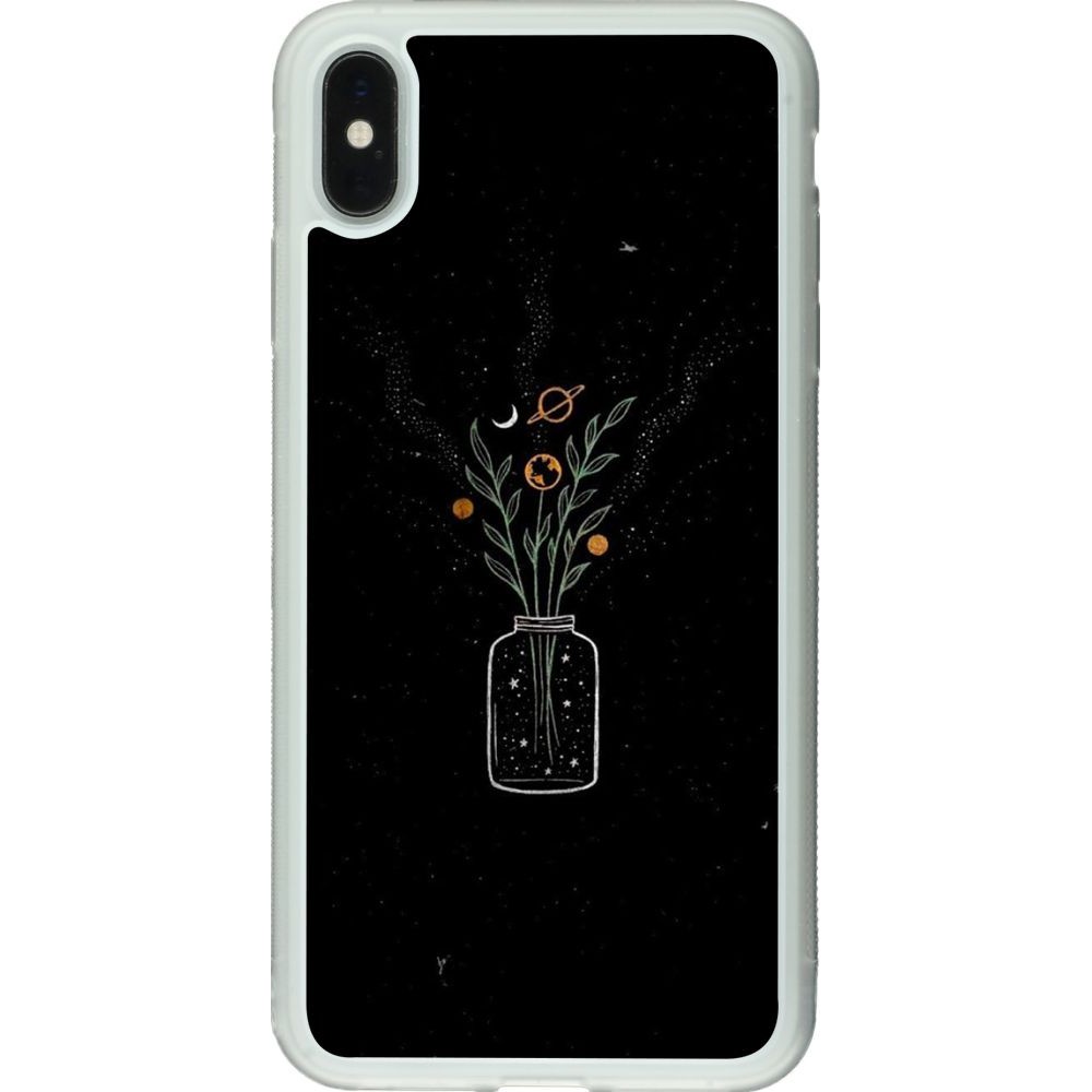 Coque iPhone Xs Max - Silicone rigide transparent Vase black