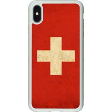 Hülle iPhone Xs Max - Silikon transparent Vintage Flag SWISS