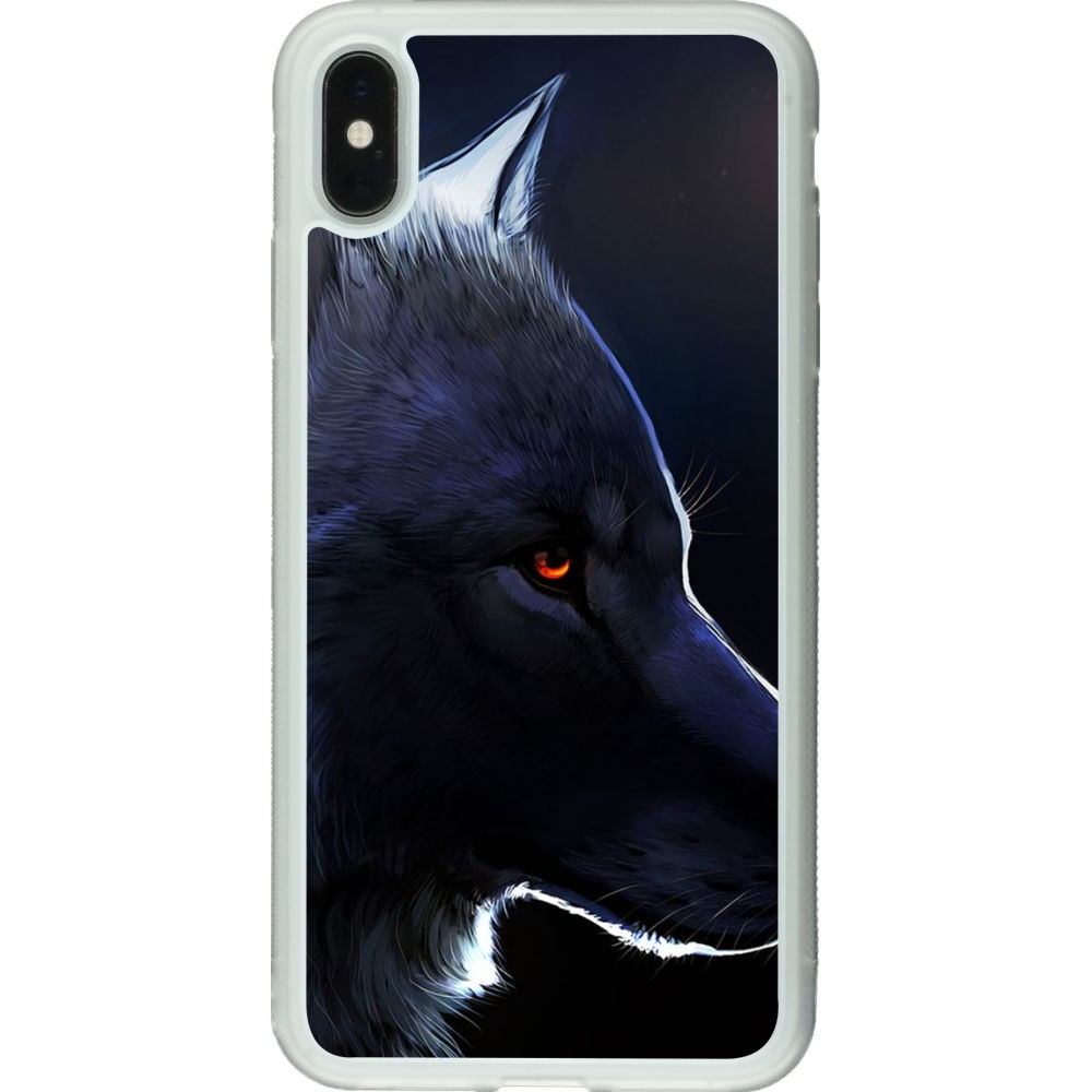 Coque iPhone Xs Max - Silicone rigide transparent Wolf Shape