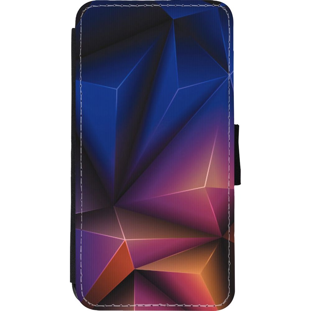 Hülle iPhone Xs Max - Wallet schwarz Abstract Triangles 