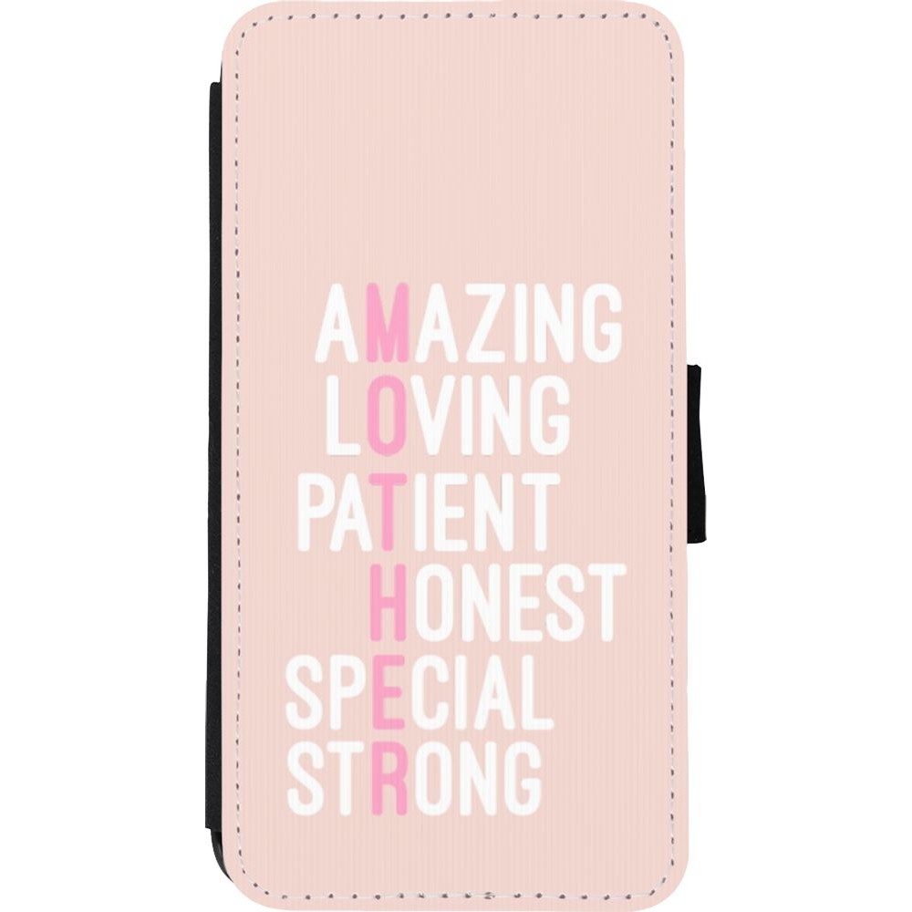Hülle iPhone Xs Max - Wallet schwarz Amazing Mom 2022