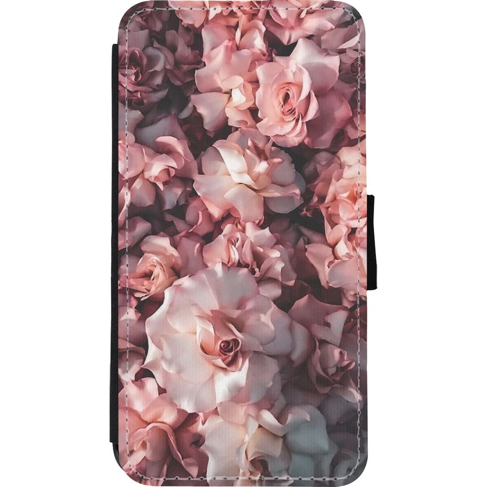 Coque iPhone Xs Max - Wallet noir Beautiful Roses