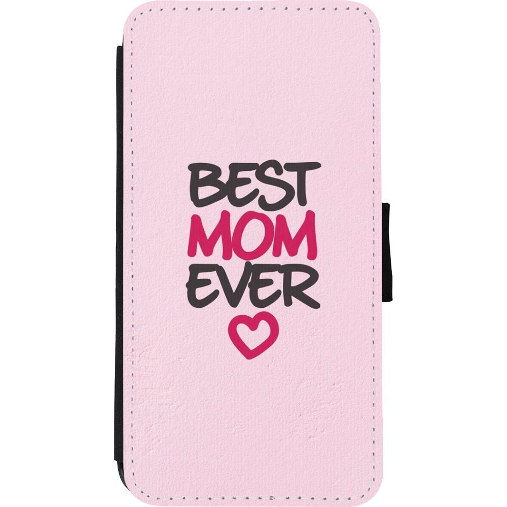 Coque iPhone Xs Max - Wallet noir Best Mom Ever 2