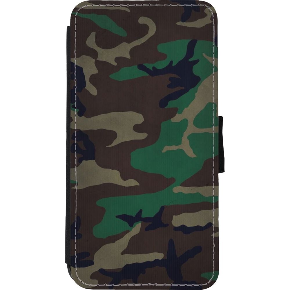 Coque iPhone Xs Max - Wallet noir Camouflage 3