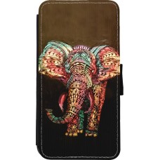 Coque iPhone Xs Max - Wallet noir Elephant 02