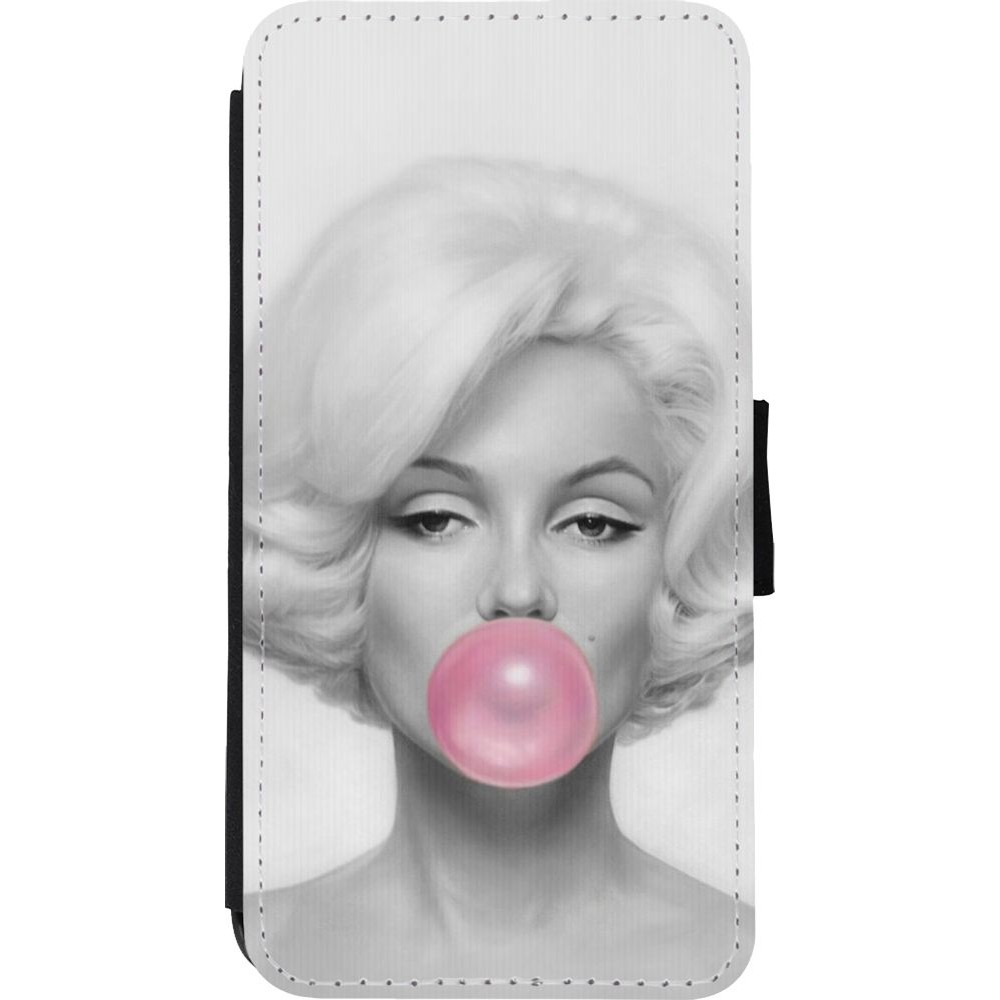 Coque iPhone Xs Max - Wallet noir Marilyn Bubble