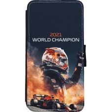 Coque iPhone Xs Max - Wallet noir Max Verstappen 2021 World Champion