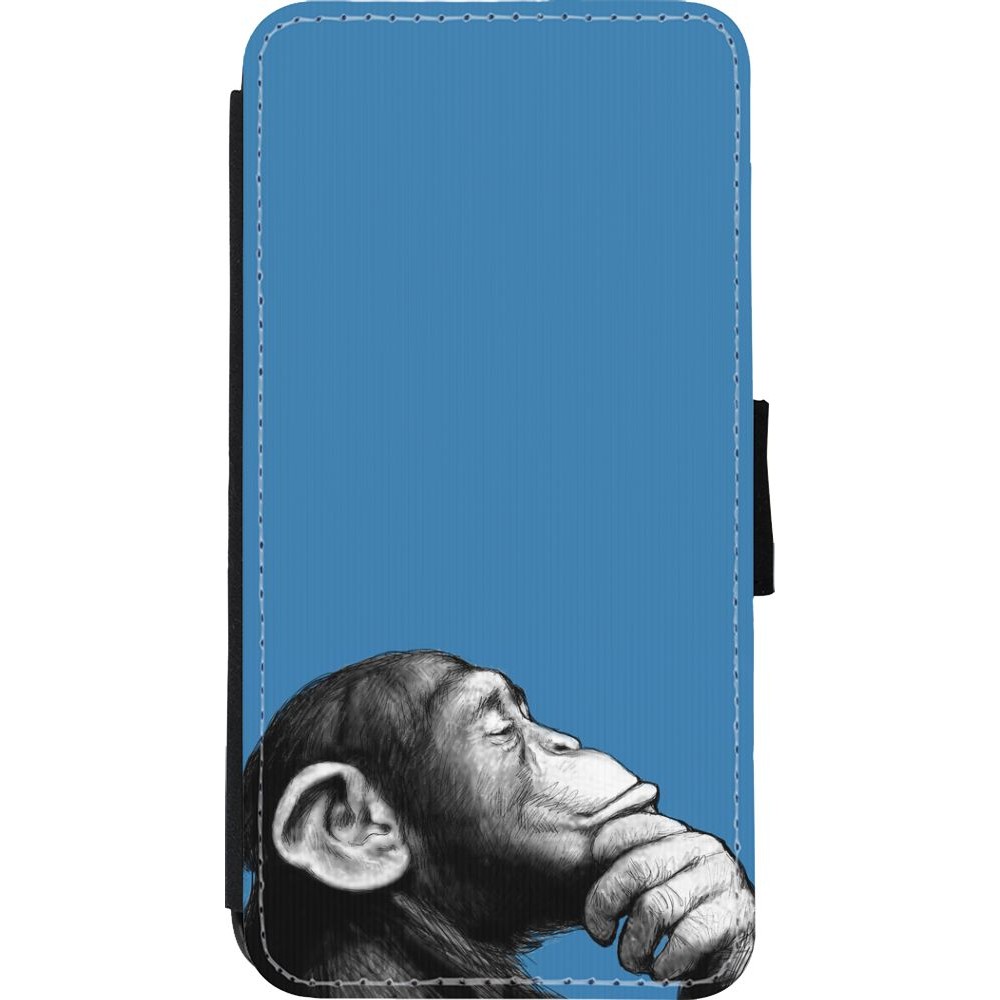 Coque iPhone Xs Max - Wallet noir Monkey Pop Art