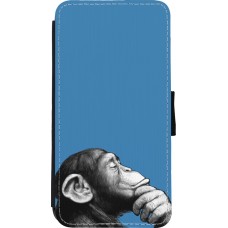 Coque iPhone Xs Max - Wallet noir Monkey Pop Art