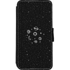 Coque iPhone Xs Max - Wallet noir Space Doodle