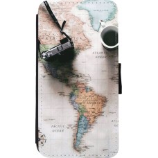 Coque iPhone Xs Max - Wallet noir Travel 01