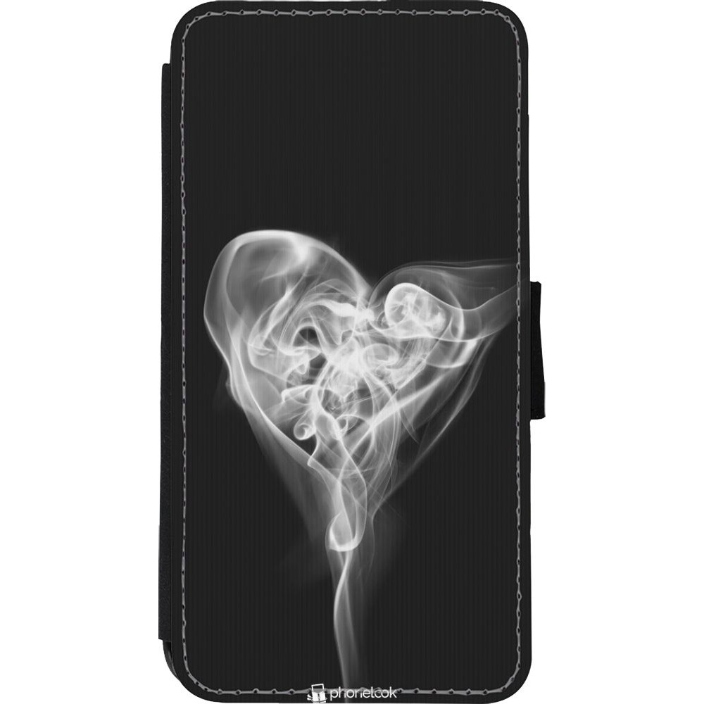 Hülle iPhone Xs Max - Wallet schwarz Valentine 2022 Black Smoke