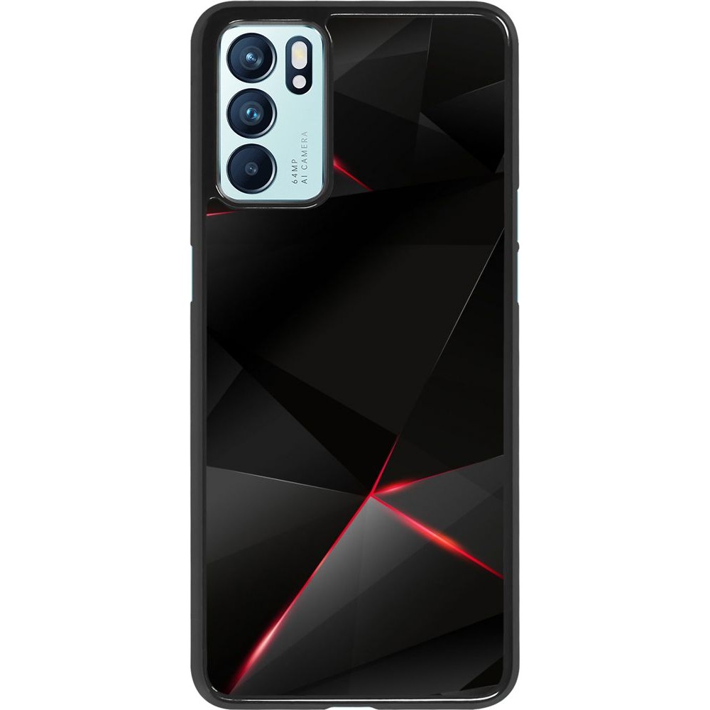 Hülle Oppo Reno6 5G - Black Red Lines