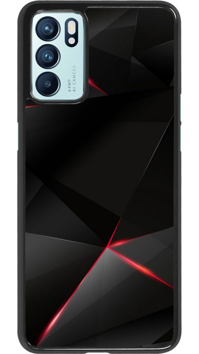 Hülle Oppo Reno6 5G - Black Red Lines