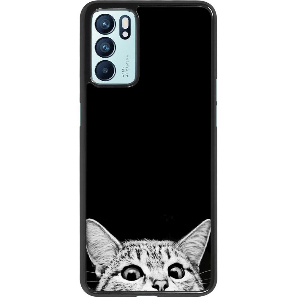 Hülle Oppo Reno6 5G - Cat Looking Up Black