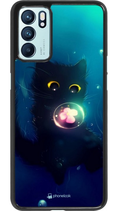 Coque Oppo Reno6 5G - Cute Cat Bubble