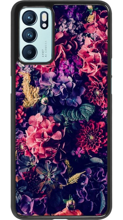 Coque Oppo Reno6 5G - Flowers Dark