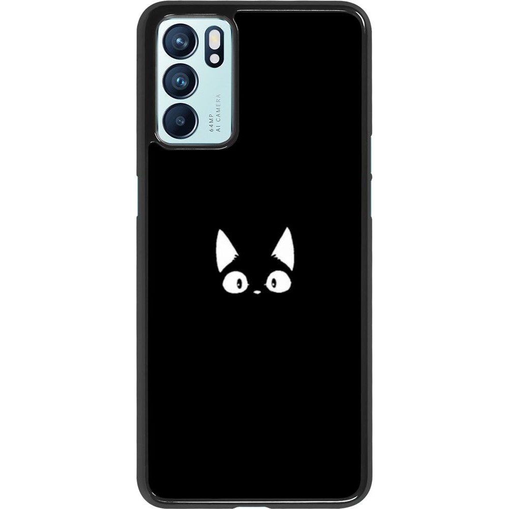 Hülle Oppo Reno6 5G - Funny cat on black