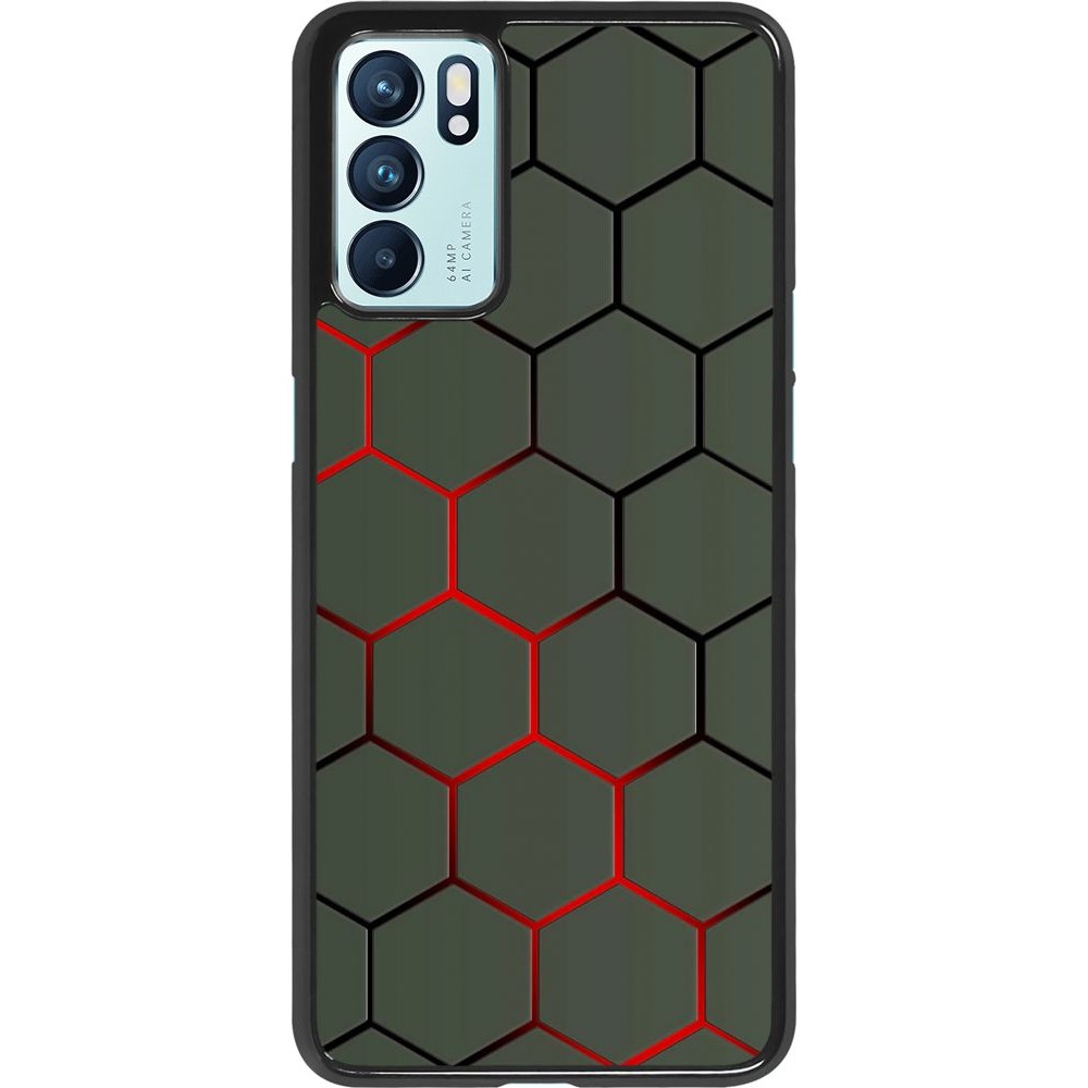 Hülle Oppo Reno6 5G - Geometric Line red