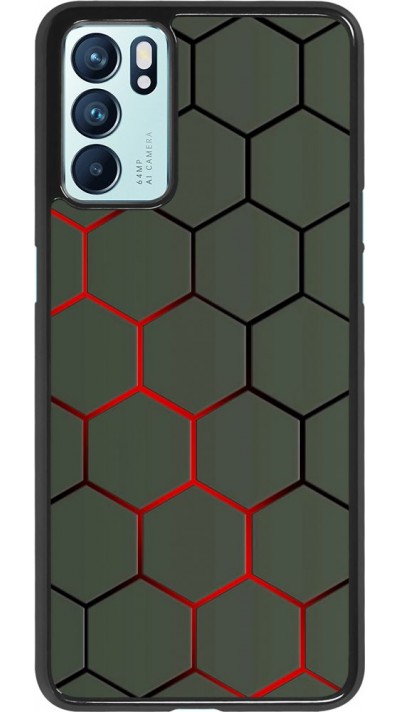 Coque Oppo Reno6 5G - Geometric Line red