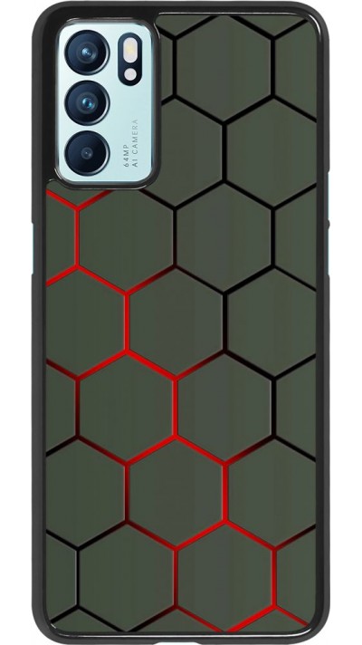 Hülle Oppo Reno6 5G - Geometric Line red