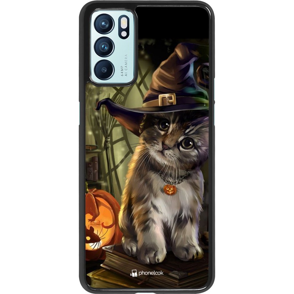 Coque Oppo Reno6 5G - Halloween 21 Witch cat