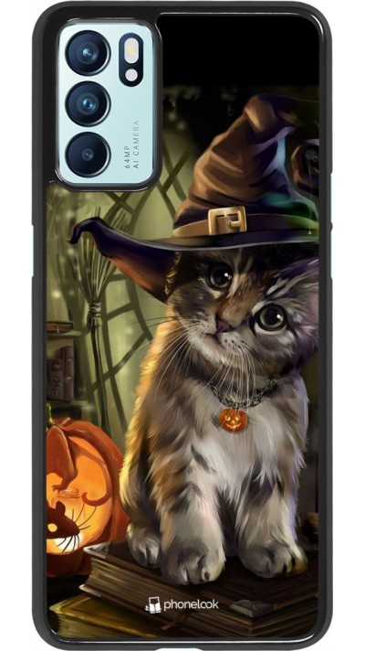 Coque Oppo Reno6 5G - Halloween 21 Witch cat