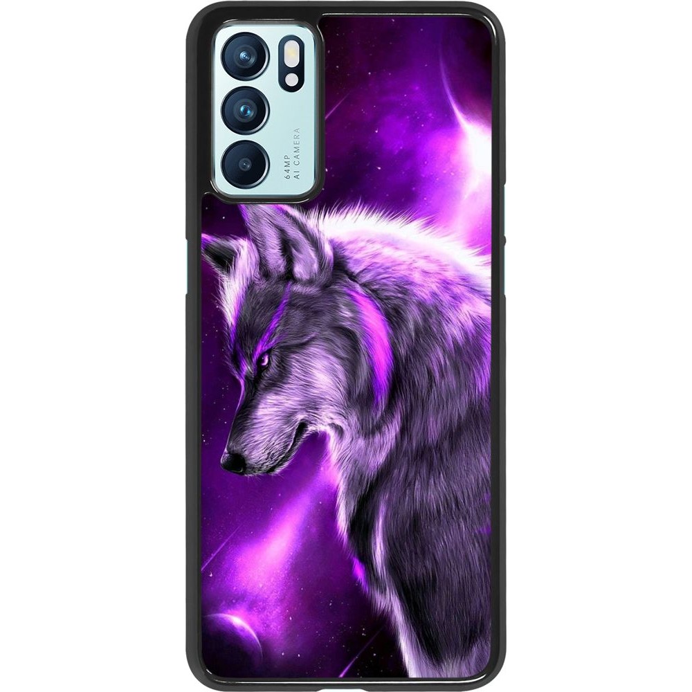 Hülle Oppo Reno6 5G - Purple Sky Wolf