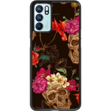 Hülle Oppo Reno6 5G - Skulls and flowers