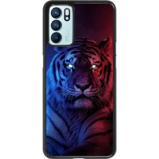 Hülle Oppo Reno6 5G - Tiger Blue Red