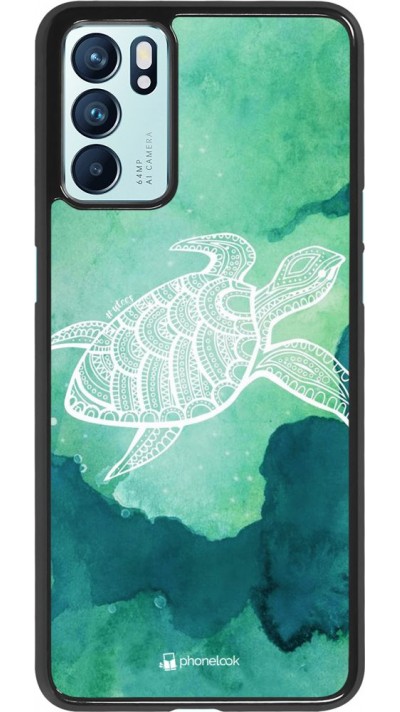 Hülle Oppo Reno6 5G - Turtle Aztec Watercolor