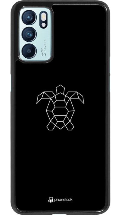 Coque Oppo Reno6 5G - Turtles lines on black