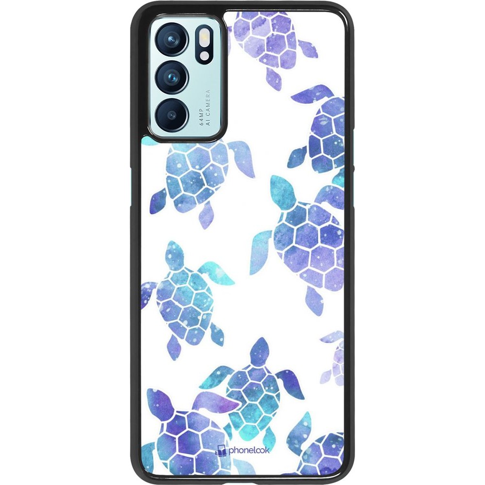 Coque Oppo Reno6 5G - Turtles pattern watercolor