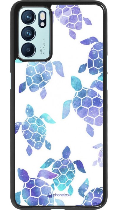 Coque Oppo Reno6 5G - Turtles pattern watercolor