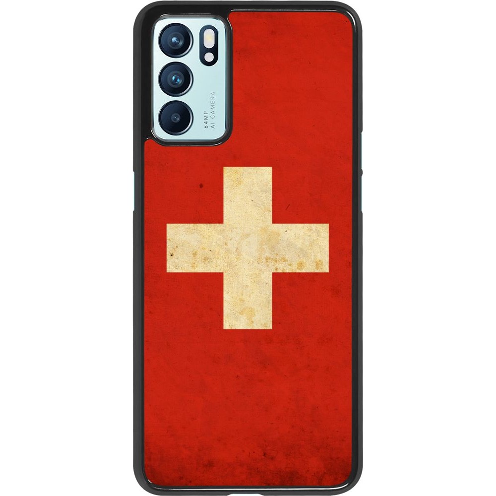 Coque Oppo Reno6 5G - Vintage Flag SWISS