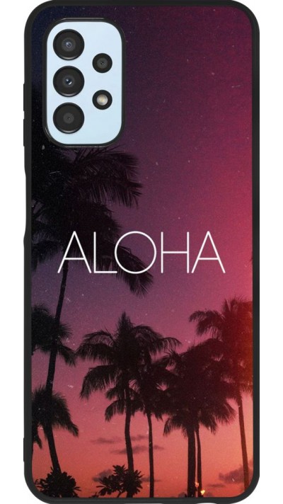 Coque Samsung Galaxy A13 - Silicone rigide noir Aloha Sunset Palms