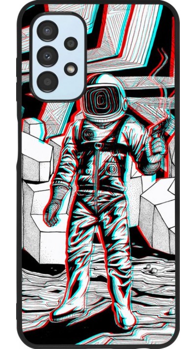 Hülle Samsung Galaxy A13 - Silikon schwarz Anaglyph Astronaut