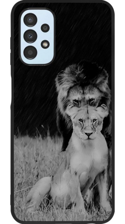 Hülle Samsung Galaxy A13 - Silikon schwarz Angry lions