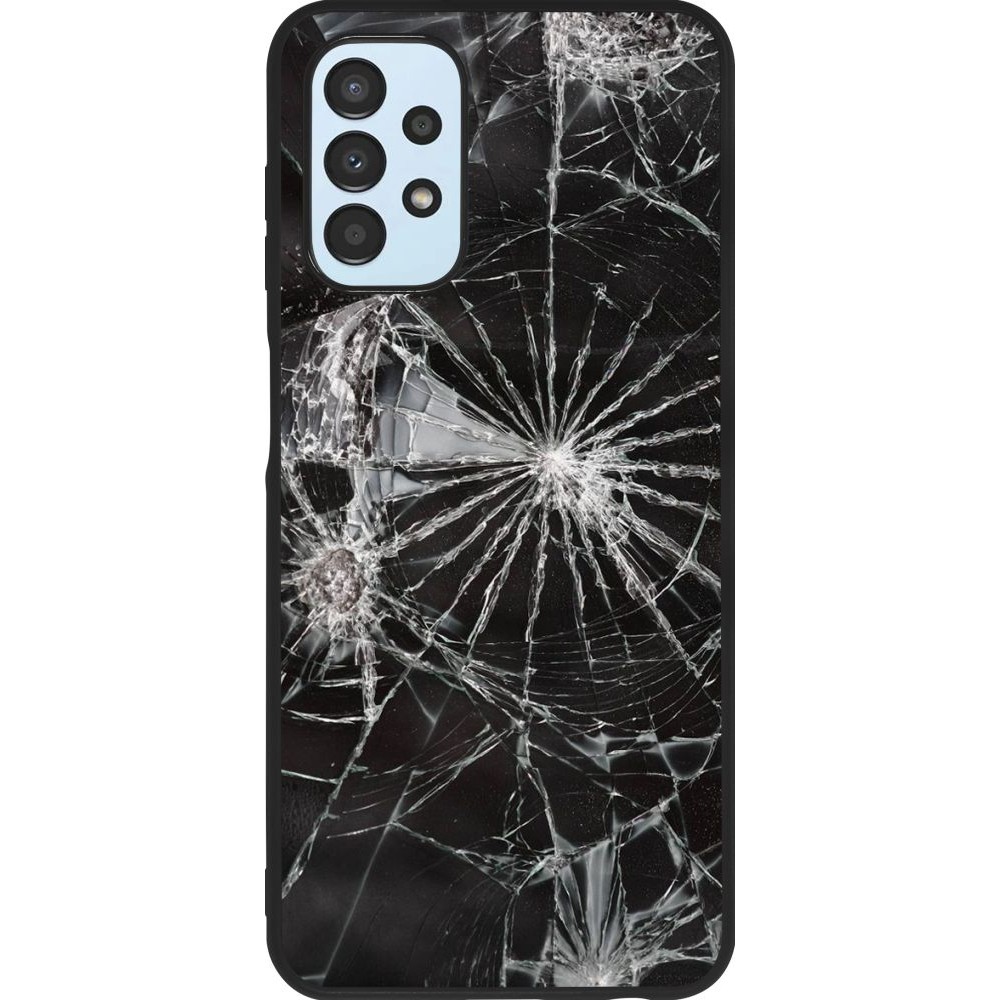 Coque Samsung Galaxy A13 - Silicone rigide noir Broken Screen