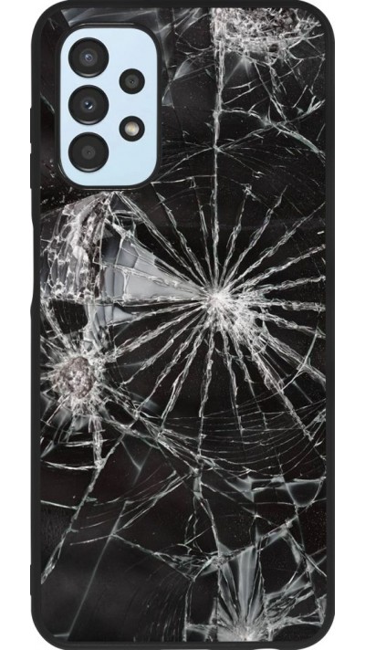 Coque Samsung Galaxy A13 - Silicone rigide noir Broken Screen