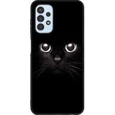 Coque Samsung Galaxy A13 - Silicone rigide noir Cat eyes