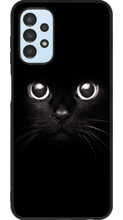 Coque Samsung Galaxy A13 - Silicone rigide noir Cat eyes