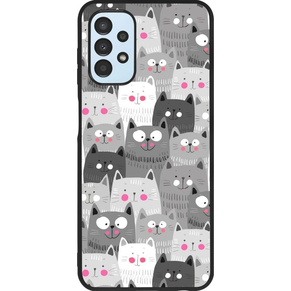 Hülle Samsung Galaxy A13 - Silikon schwarz Katzenschwärme