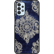 Coque Samsung Galaxy A13 - Silicone rigide noir Cream Flower Moroccan