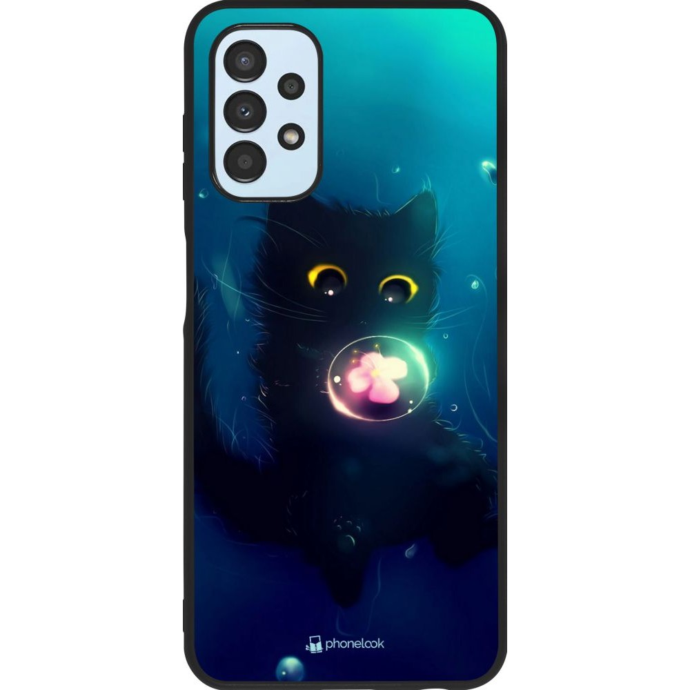 Hülle Samsung Galaxy A13 - Silikon schwarz Cute Cat Bubble