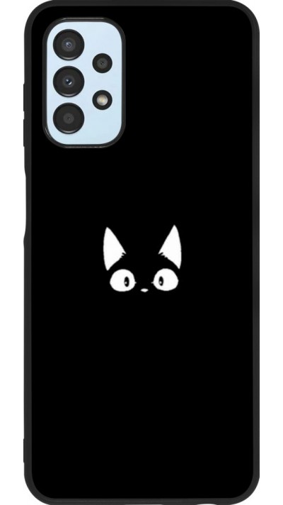 Hülle Samsung Galaxy A13 - Silikon schwarz Funny cat on black